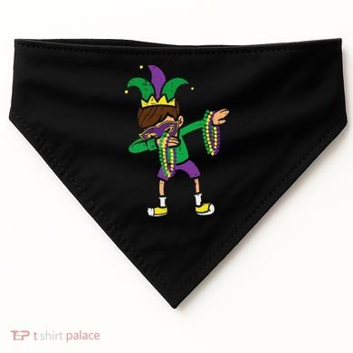 Dabbing Mardi Gras Dance USA-Made Doggie Bandana