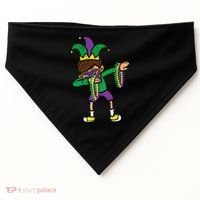 Dabbing Mardi Gras Dance USA-Made Doggie Bandana thumb 0