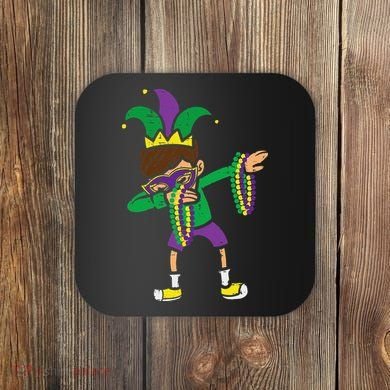 Dabbing Mardi Gras Dance Coaster