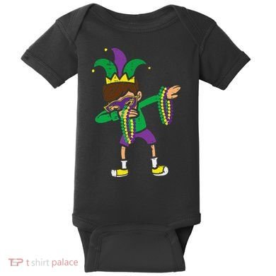 Dabbing Mardi Gras Dance Baby Bodysuit