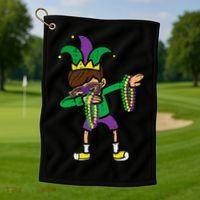 Dabbing Mardi Gras Dance Golf Towel thumb 1