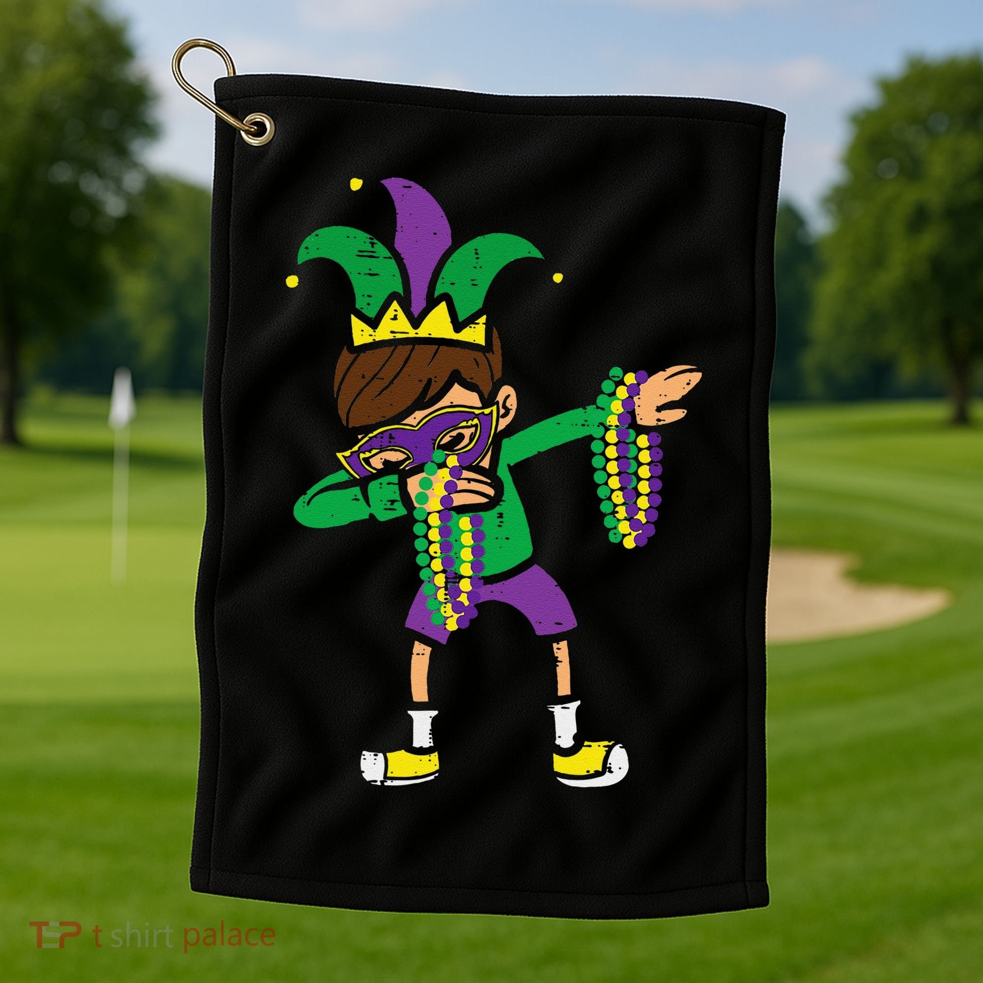 Dabbing Mardi Gras Dance Golf Towel