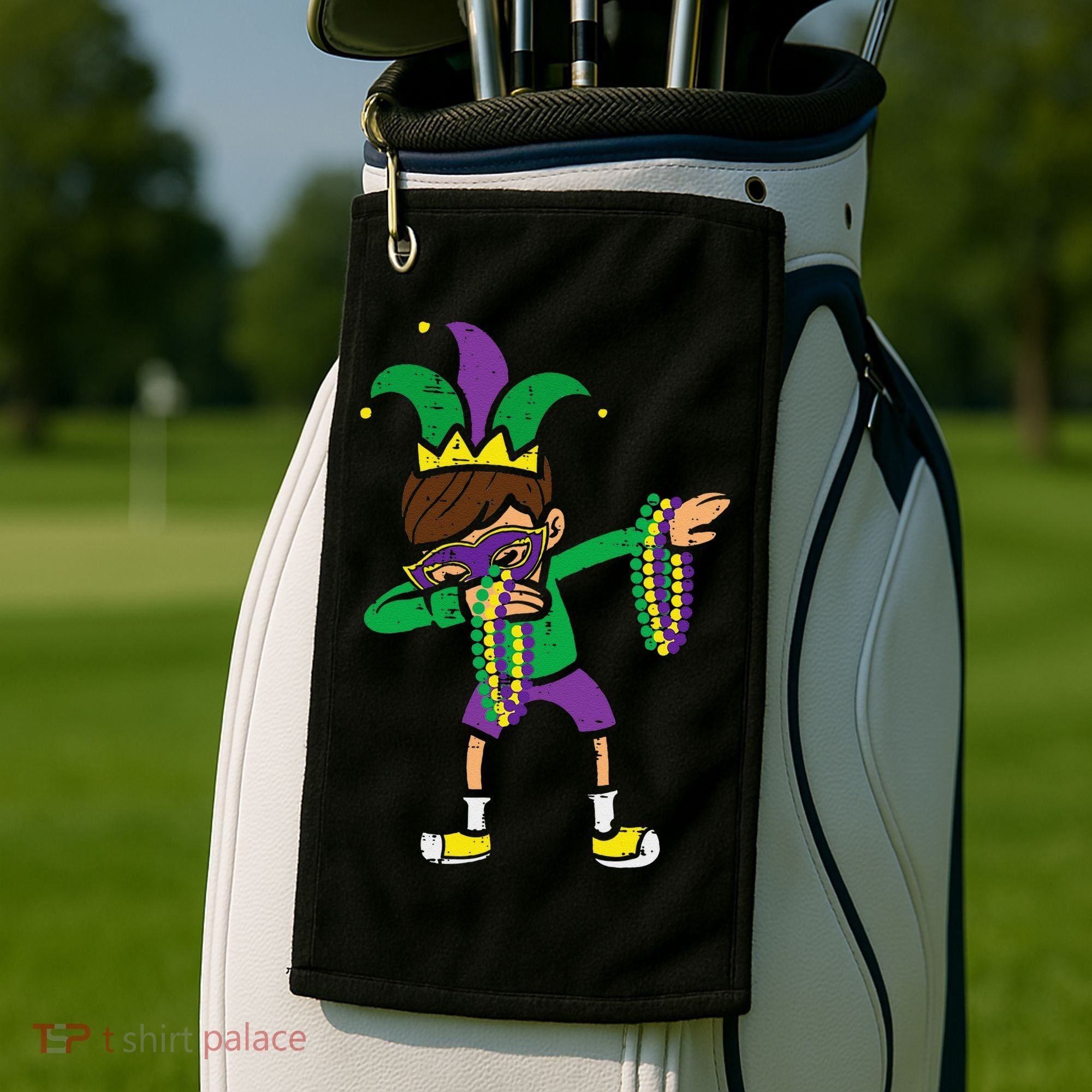Dabbing Mardi Gras Dance Golf Towel