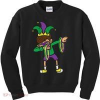 Dabbing Mardi Gras Dance Kids Sweatshirt thumb 0