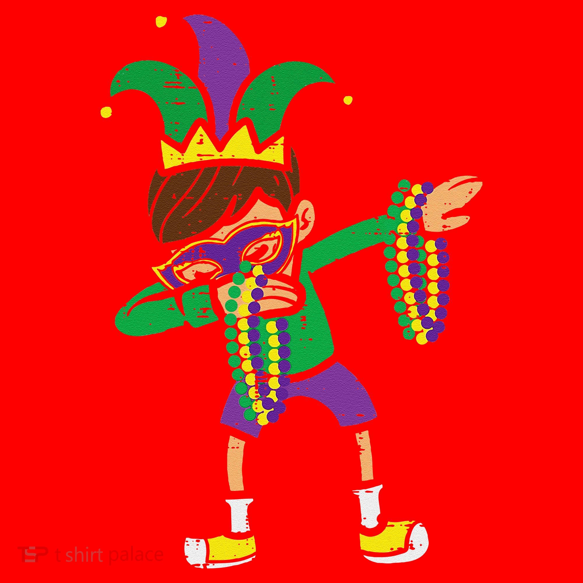 Dabbing Mardi Gras Dance Santa Hat