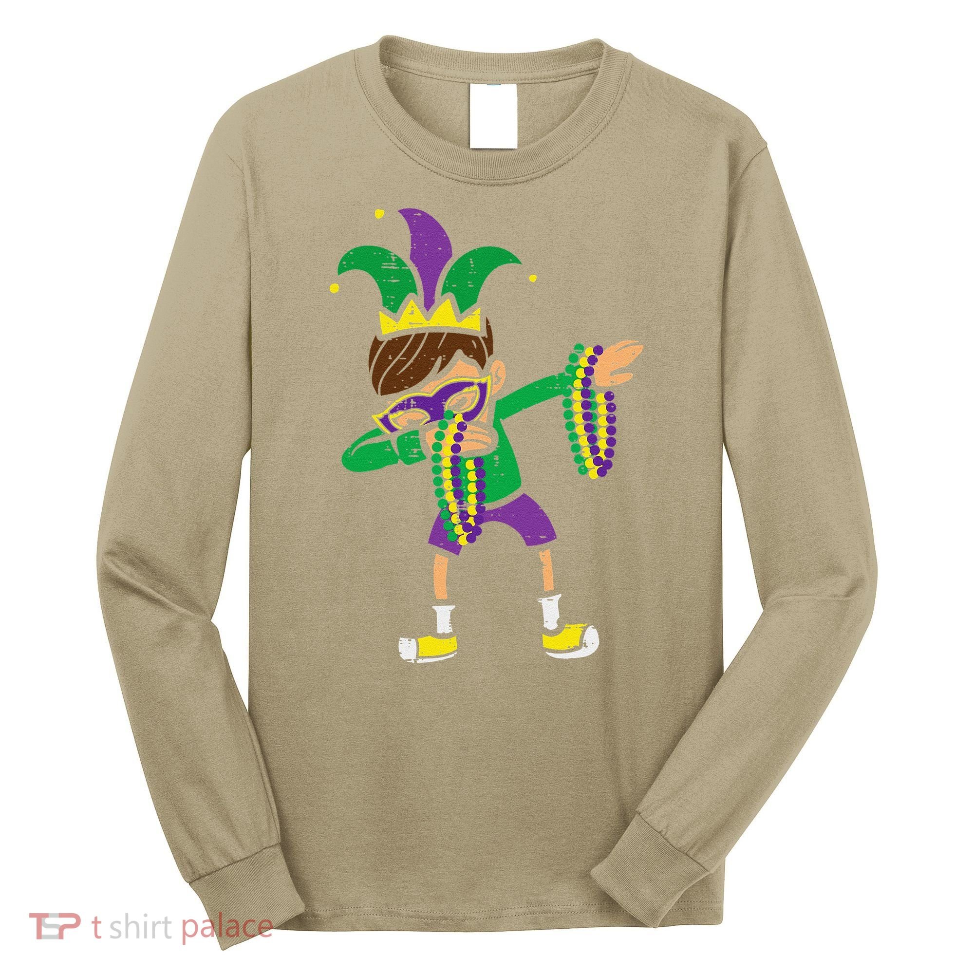 Dabbing Mardi Gras Dance Long Sleeve Shirt