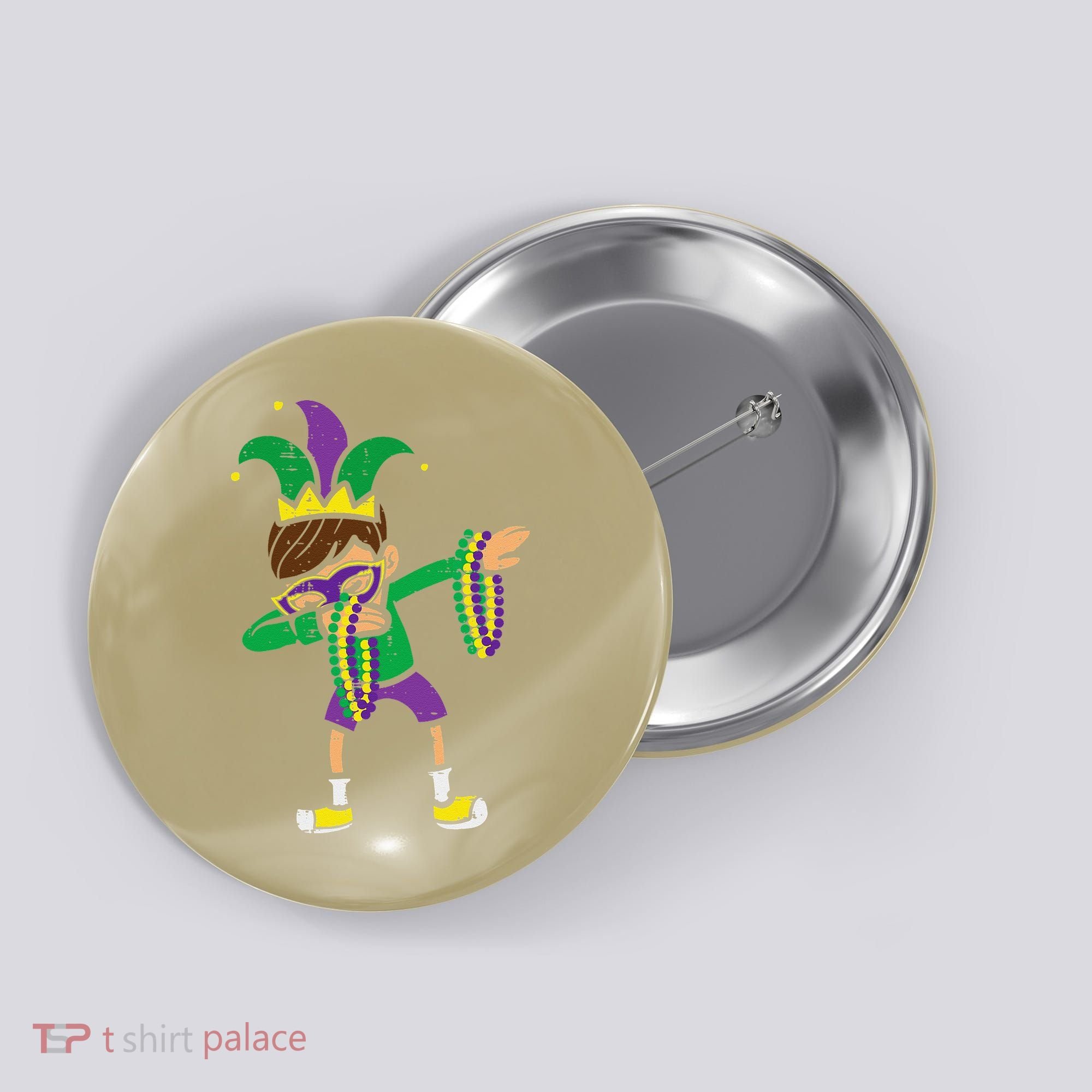 Dabbing Mardi Gras Dance Button