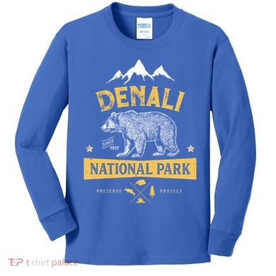 Denali Meaningful Gift National Park And Preserve Alaska Vintage Kids Long Sleeve Shirt