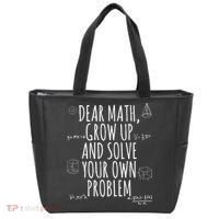Dear Math Grow Up And Solve Your Own Problem Funny School Tote Bag thumb 0
