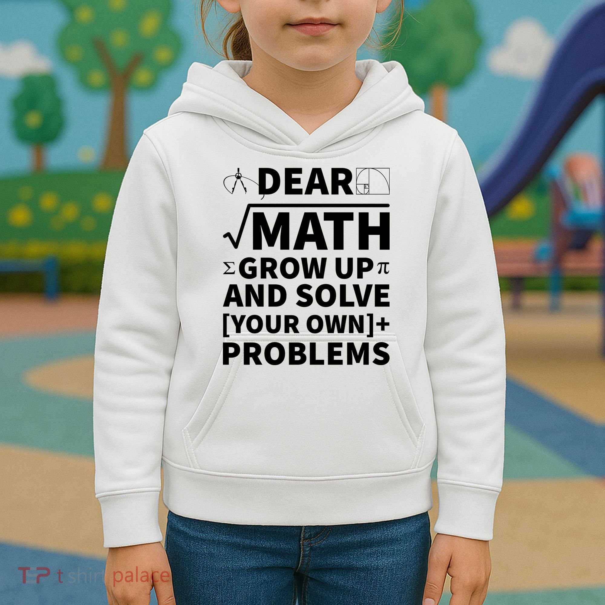 Dear Math Grow Up And Solve Your Own Problems Kids Hoodie