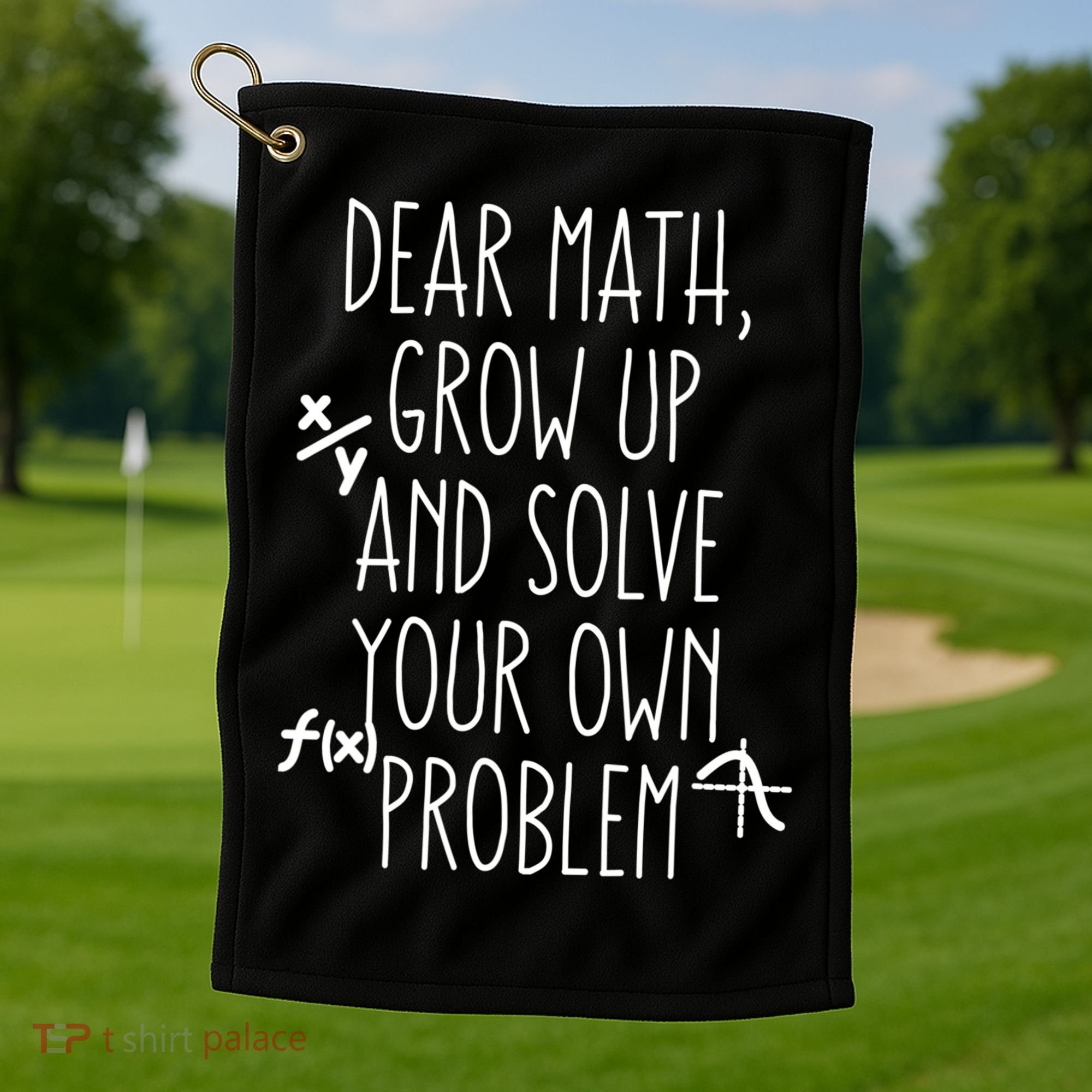 Dear Math Grow Up And Solve Your Own Problems Teens Trendy Funny Gift Golf Towel