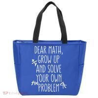 Dear Math Grow Up And Solve Your Own Problems Teens Trendy Funny Gift Tote Bag thumb 0
