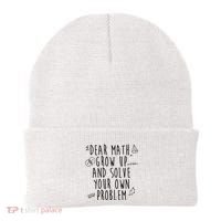 Dear Math Grow Up And Solve Your Own Problem Funny Beanie thumb 0