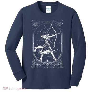 Diana Moon Goddess Celestial Deity Roman Mythology Kids Long Sleeve Shirt