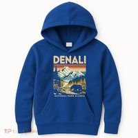 Denali Mountaineer Hiking Nature National Park Kids Hoodie thumb 0