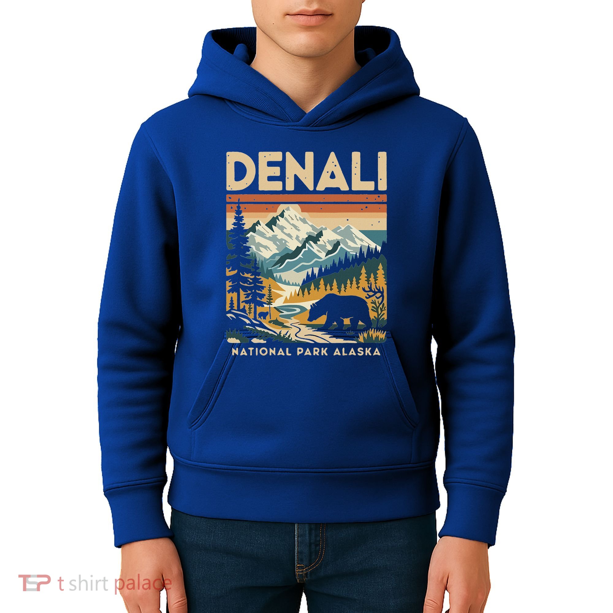 Denali Mountaineer Hiking Nature National Park Kids Hoodie