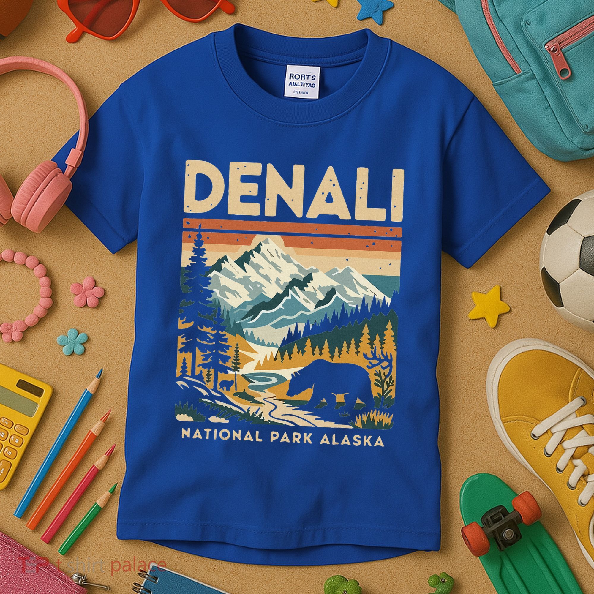 Denali Mountaineer Hiking Nature National Park Kids T-Shirt