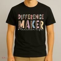 Difference Maker Hashtag Teacher Life T-Shirt thumb 3