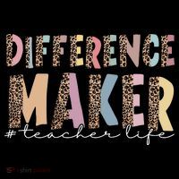 Difference Maker Hashtag Teacher Life T-Shirt thumb 7