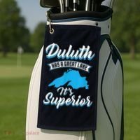 Duluth Minnesota Has A Great Lake Its Superior Pun Golf Towel thumb 2