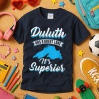 Duluth Minnesota Has A Great Lake Its Superior Pun Kids T-Shirt thumb 3