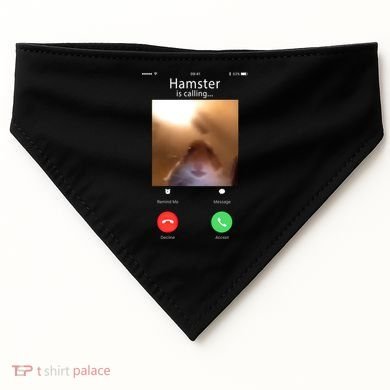 Dank Meme Hamster Staring Front Camera Hamster Calling Gift USA-Made Doggie Bandana