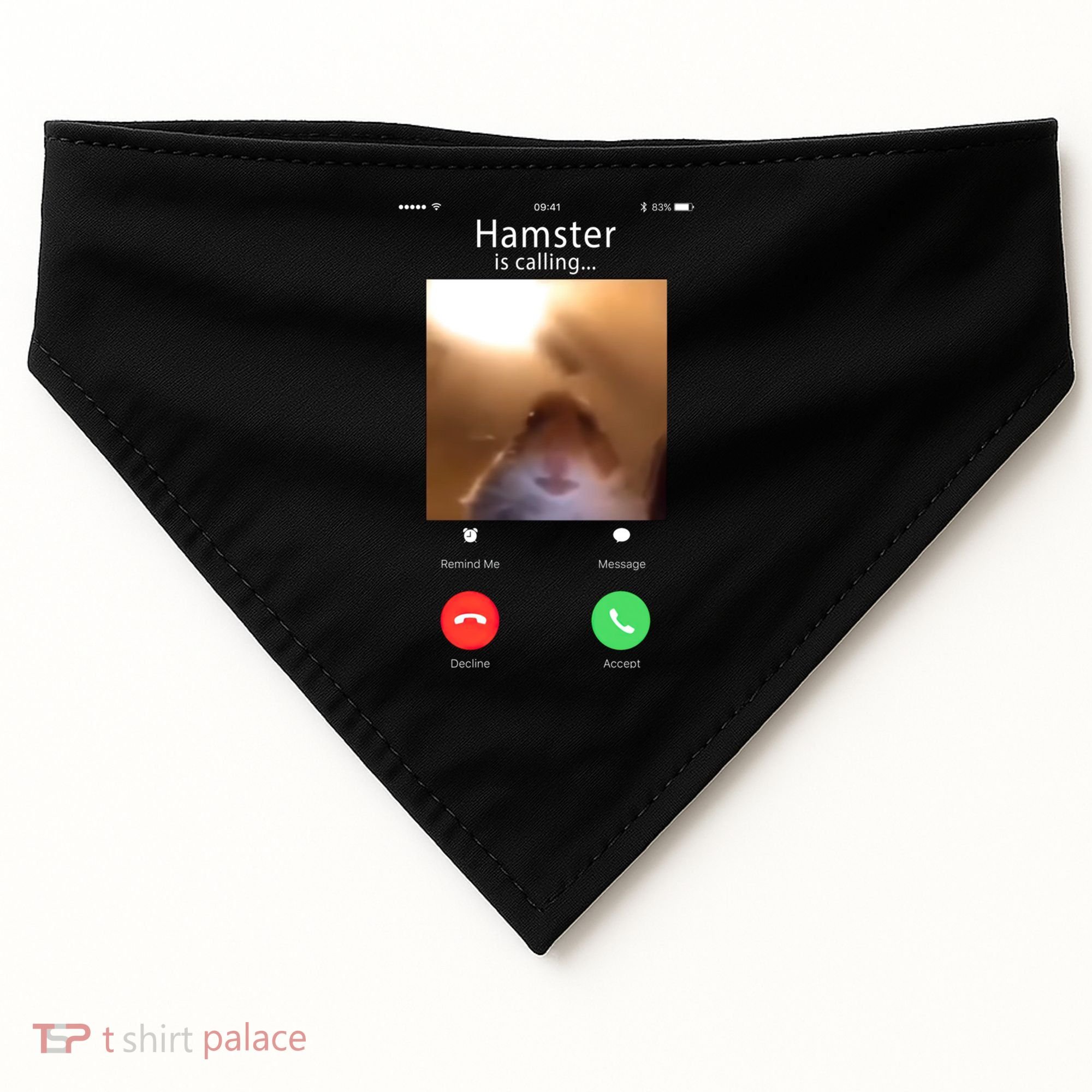 Dank Meme Hamster Staring Front Camera Hamster Calling Gift USA-Made Doggie Bandana