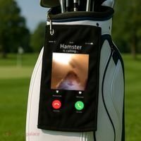 Dank Meme Hamster Staring Front Camera Hamster Calling Gift Golf Towel thumb 2
