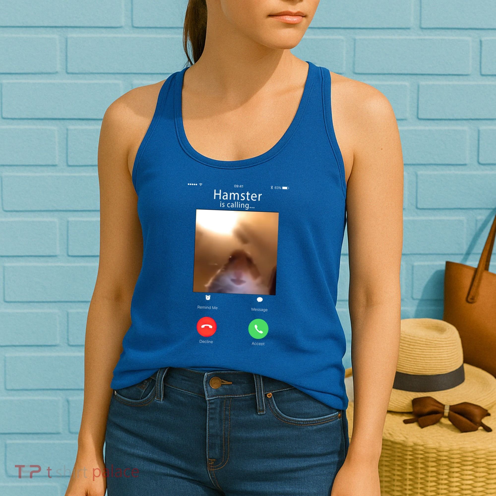 Dank Meme Hamster Staring Front Camera Hamster Calling Gift Women's Tank Top