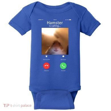 Dank Meme Hamster Staring Front Camera Hamster Calling Gift Baby Bodysuit