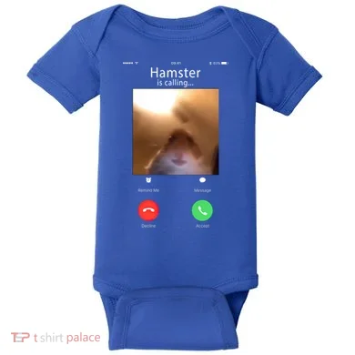 Dank Meme Hamster Staring Front Camera Hamster Calling Gift Baby Bodysuit