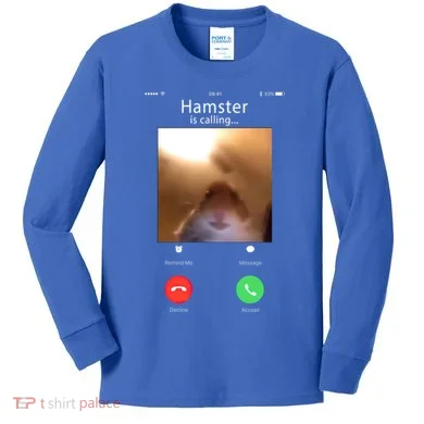 Dank Meme Hamster Staring Front Camera Hamster Calling Gift Kids Long Sleeve Shirt