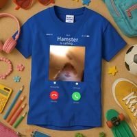 Dank Meme Hamster Staring Front Camera Hamster Calling Gift Kids T-Shirt thumb 3