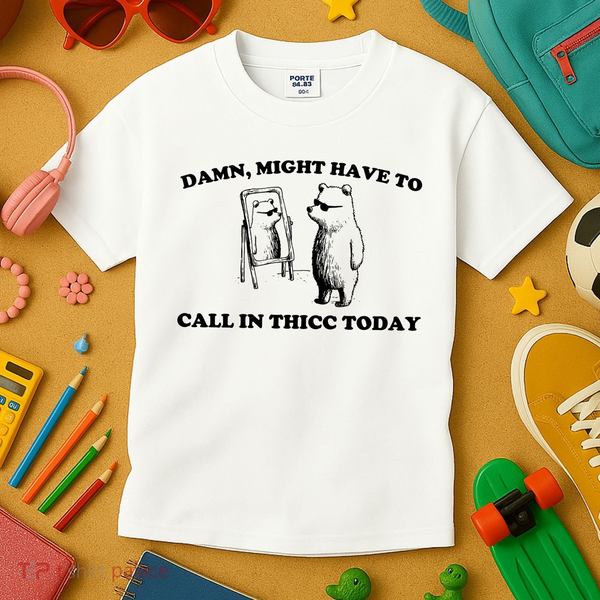 Damn Might Have To Call In Thicc Today Kids T-Shirt