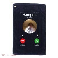 Dank Meme Hamster Staring Front Camera Hampter Calling Golf Towel thumb 0