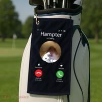 Dank Meme Hamster Staring Front Camera Hampter Calling Golf Towel thumb 2