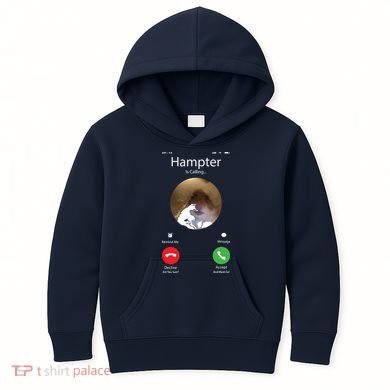 Dank Meme Hamster Staring Front Camera Hampter Calling Kids Hoodie