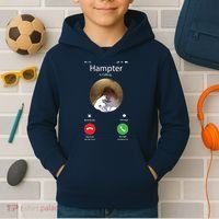 Dank Meme Hamster Staring Front Camera Hampter Calling Kids Hoodie thumb 2
