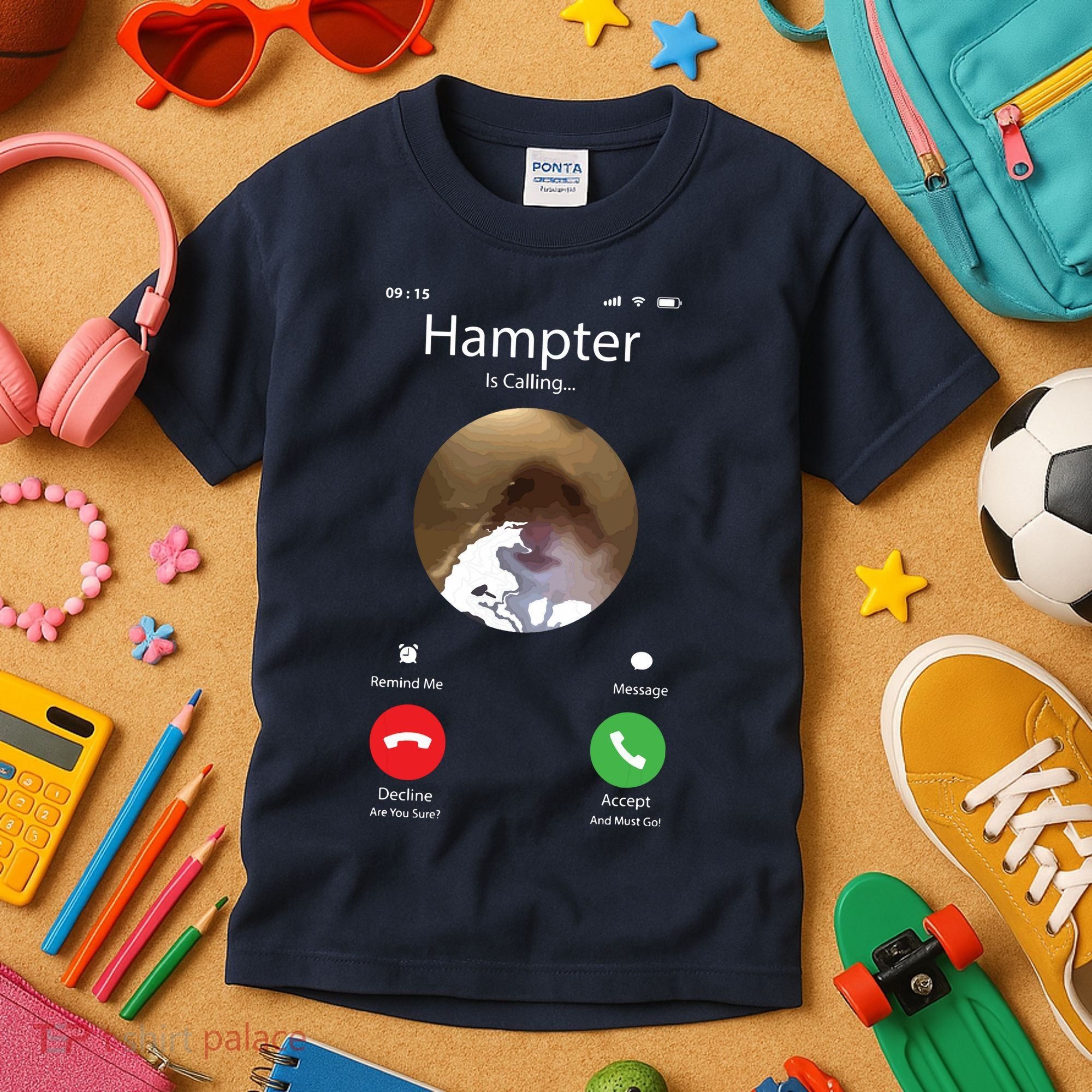 Dank Meme Hamster Staring Front Camera Hampter Calling Kids T-Shirt