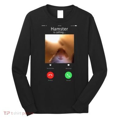 Dank Meme Hamster Staring Front Camera Hamster Calling Gift Long Sleeve Shirt
