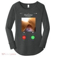 Dank Meme Hamster Staring Front Camera Hamster Calling Gift Women's Perfect Tri Tunic Long Sleeve Shirt thumb 0