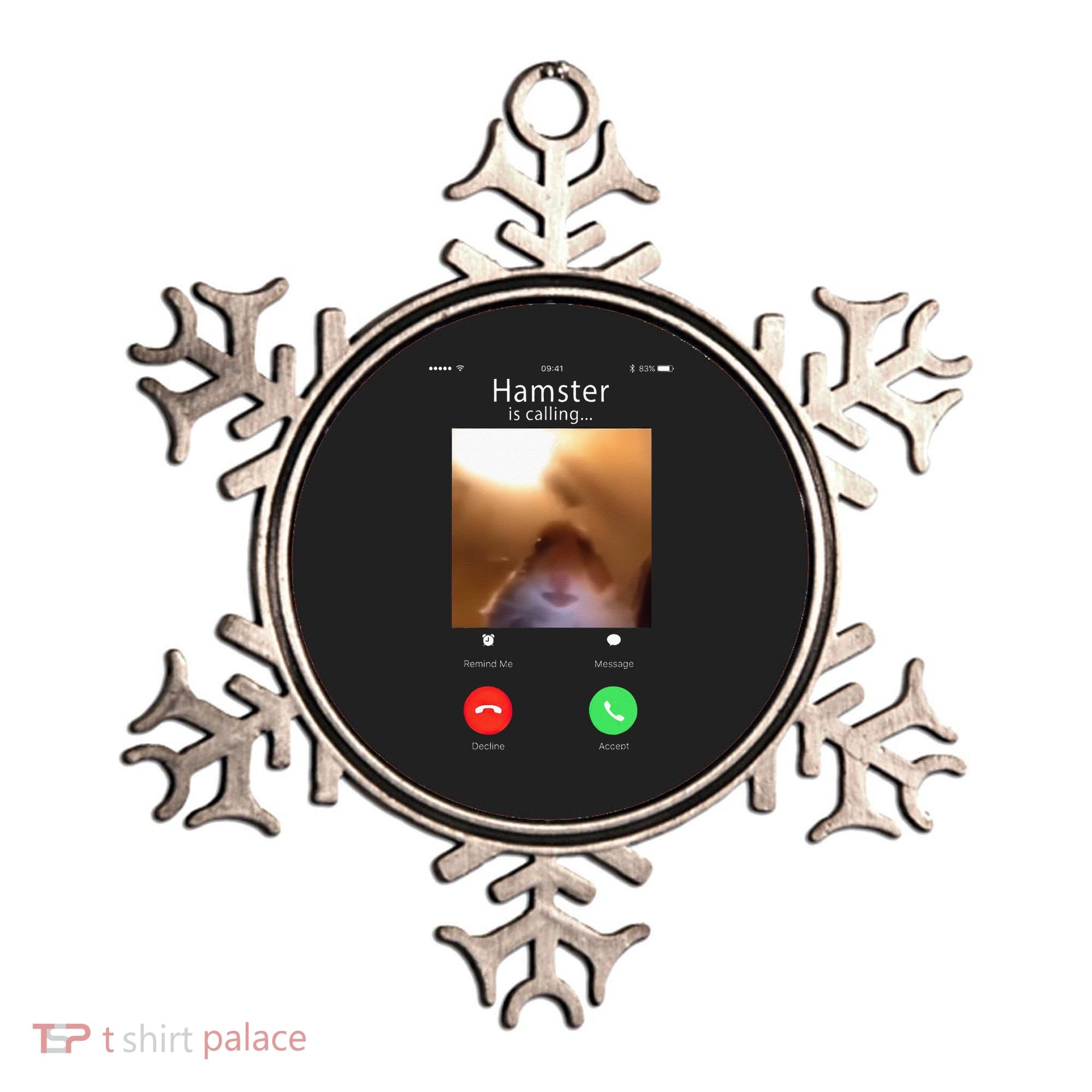 Dank Meme Hamster Staring Front Camera Hamster Calling Gift Ornament