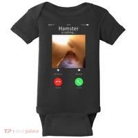 Dank Meme Hamster Staring Front Camera Hamster Calling Gift Baby Bodysuit thumb 0