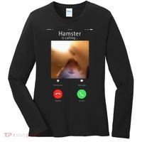 Dank Meme Hamster Staring Front Camera Hamster Calling Gift Women's Long Sleeve Shirt thumb 0