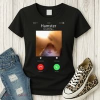 Dank Meme Hamster Staring Front Camera Hamster Calling Gift Women's T-Shirt thumb 3