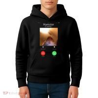 Dank Meme Hamster Staring Front Camera Hamster Calling Gift Kids Hoodie thumb 4