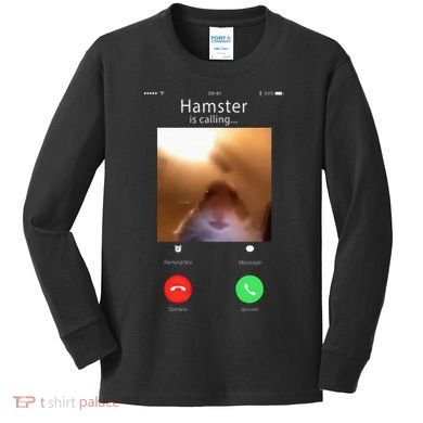 Dank Meme Hamster Staring Front Camera Hamster Calling Gift Kids Long Sleeve Shirt