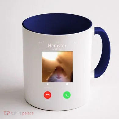 Dank Meme Hamster Staring Front Camera Hamster Calling Gift Coffee Mug back