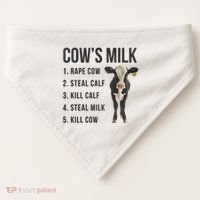 Dairy Milk Industry For Vegan Activist USA-Made Doggie Bandana thumb 0