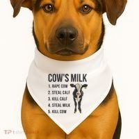 Dairy Milk Industry For Vegan Activist USA-Made Doggie Bandana thumb 1